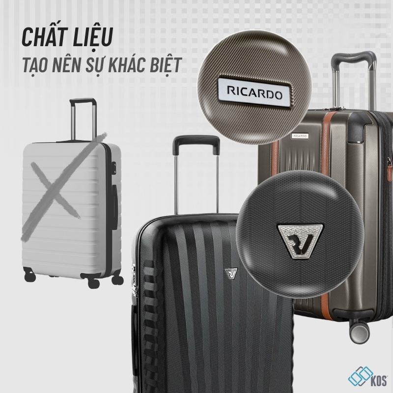 Vali k&eacute;o tại KOS với sự vượt trội bởi chất liệu cao cấp