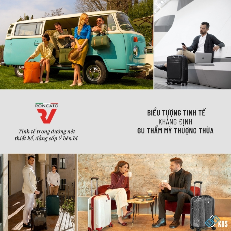Vali k&eacute;o thương hiệu Roncato đến từ Italy ph&acirc;n phối độc quyền bởi KOS