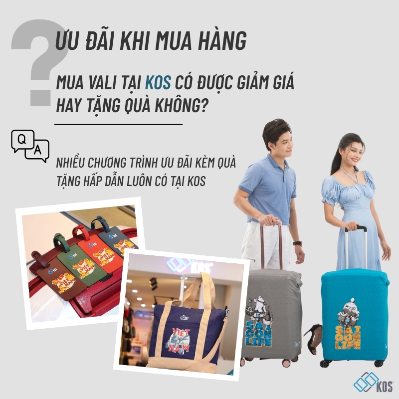 Mua vali k&eacute;o tại KOS c&oacute; được ưu đ&atilde;i qu&agrave; tặng kh&ocirc;ng?
