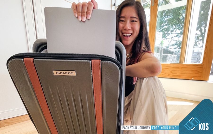 Cách cài pass cho vali Samsonite có ngăn laptop được KOS cung cấp