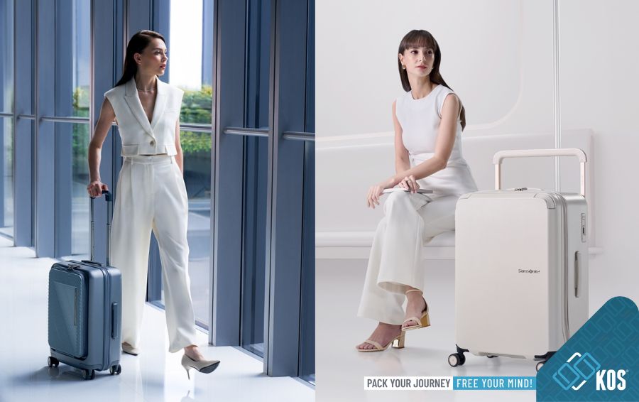 Cách cài pass cho vali Samsonite có ngăn laptop hiện đại