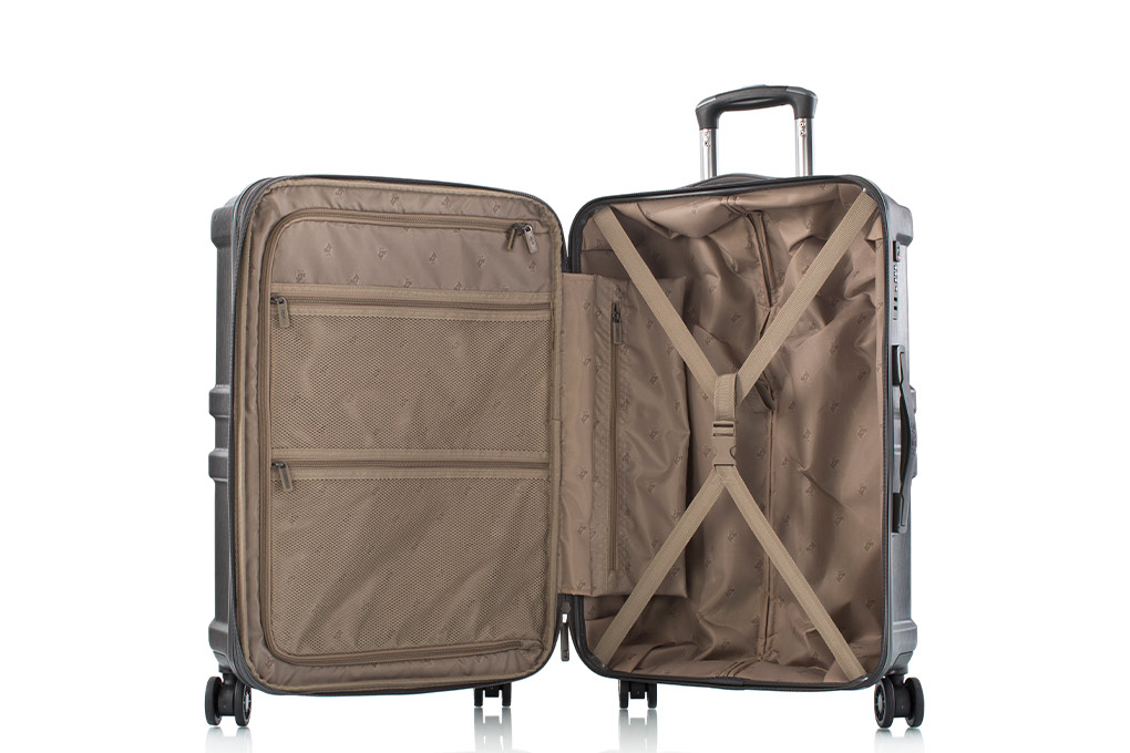 Vali Heys Commander size M (21 inch) - Gunmental nội thất rộng